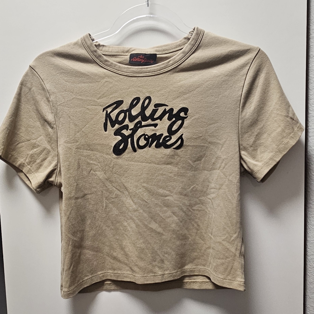 The Rolling Stones Beige Tee with Black Logo